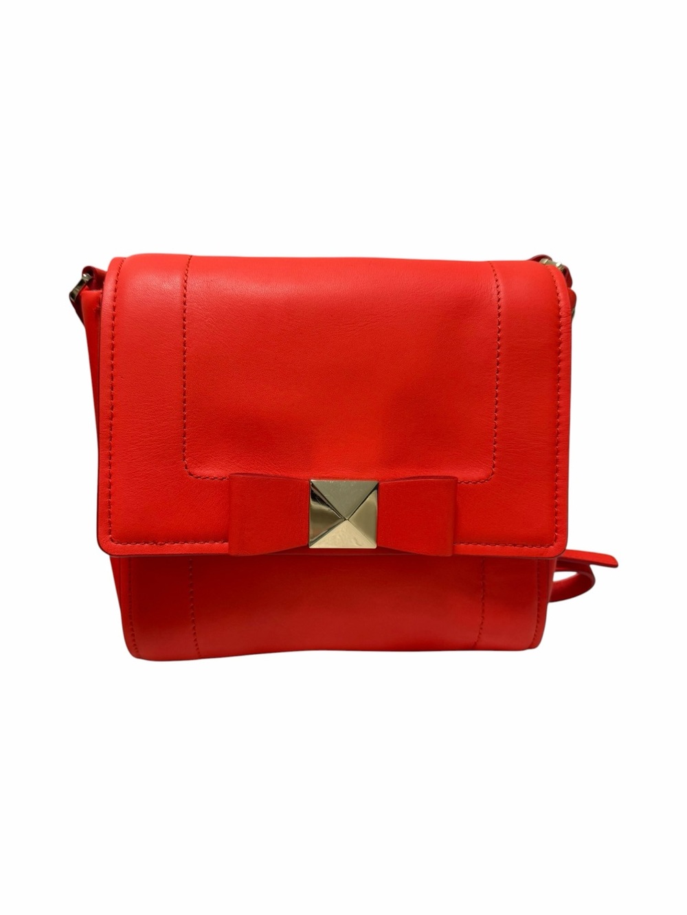 Kate Spade Solid Coral Leather Crossbody Handbag